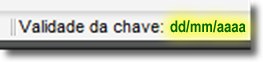 Validade da chave