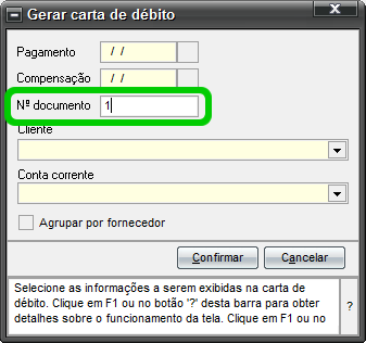 N&uacute;mero da carta