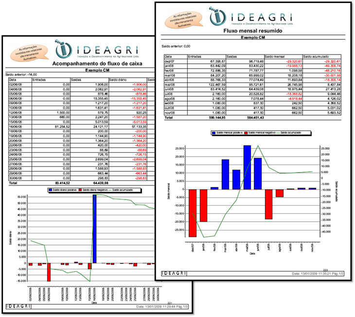 Fluxo de Caixa no IDEAGRI