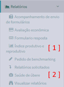 Menu RELATÓRIOS