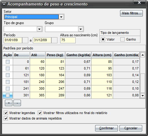 Exemplo de tela de geração